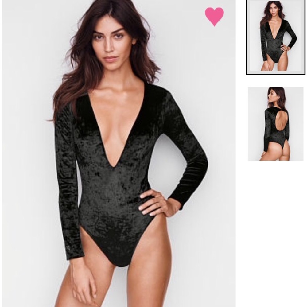 NWT Victoria’s Secret Velvet Bodysuit Size M/L - Picture 8 of 9